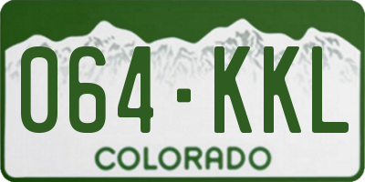 CO license plate 064KKL