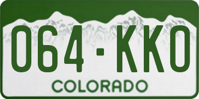 CO license plate 064KKO