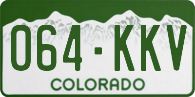 CO license plate 064KKV