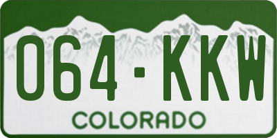 CO license plate 064KKW