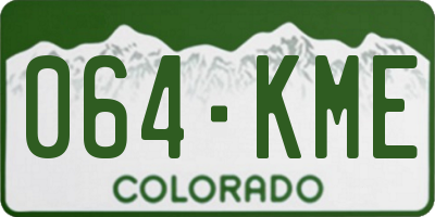 CO license plate 064KME