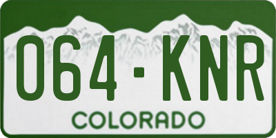 CO license plate 064KNR