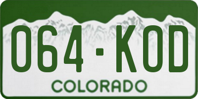 CO license plate 064KOD