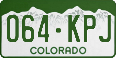 CO license plate 064KPJ