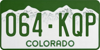 CO license plate 064KQP