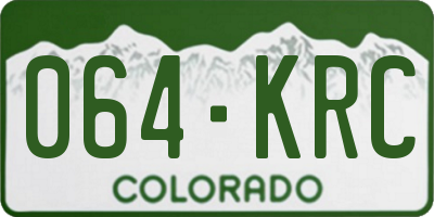 CO license plate 064KRC