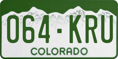 CO license plate 064KRU
