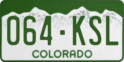 CO license plate 064KSL