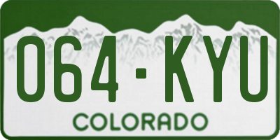 CO license plate 064KYU