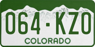 CO license plate 064KZO