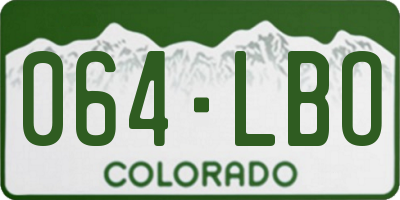 CO license plate 064LBO