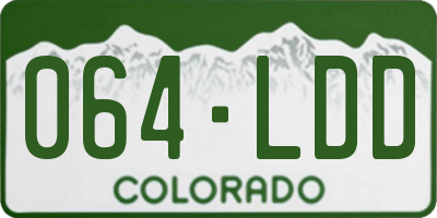 CO license plate 064LDD
