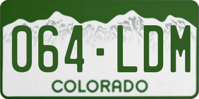 CO license plate 064LDM