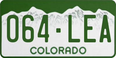 CO license plate 064LEA