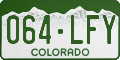 CO license plate 064LFY