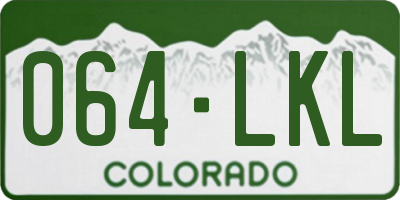 CO license plate 064LKL