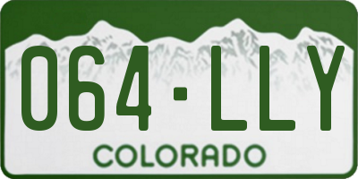 CO license plate 064LLY