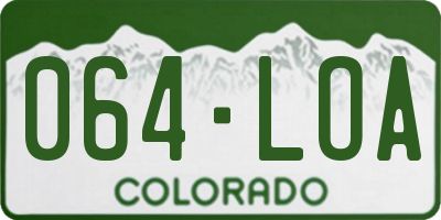 CO license plate 064LOA