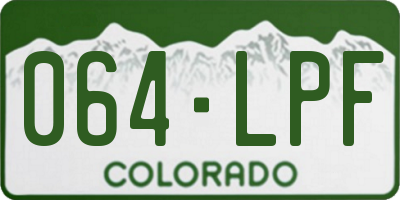 CO license plate 064LPF