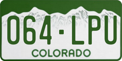 CO license plate 064LPU