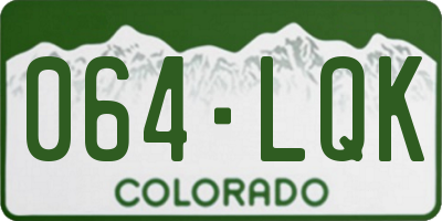 CO license plate 064LQK