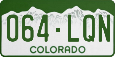 CO license plate 064LQN