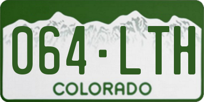 CO license plate 064LTH