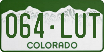 CO license plate 064LUT