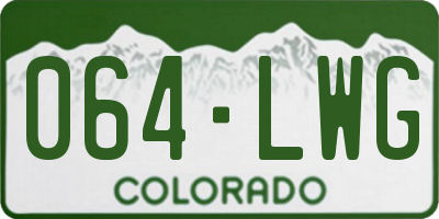 CO license plate 064LWG