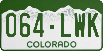 CO license plate 064LWK
