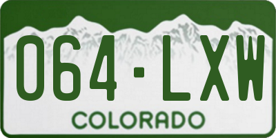 CO license plate 064LXW