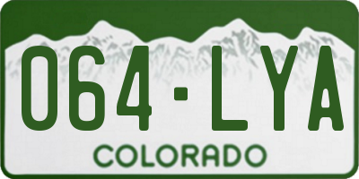 CO license plate 064LYA