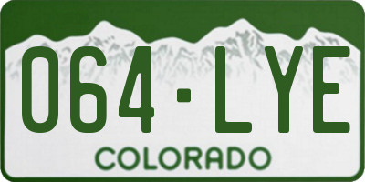 CO license plate 064LYE