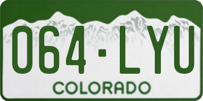 CO license plate 064LYU