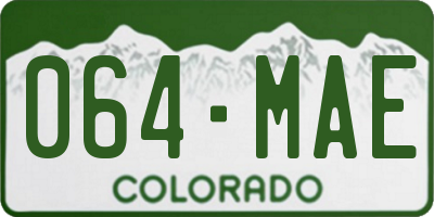 CO license plate 064MAE