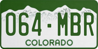 CO license plate 064MBR