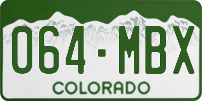 CO license plate 064MBX