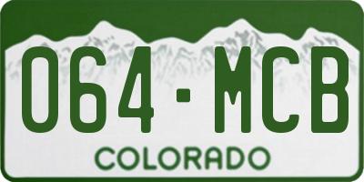CO license plate 064MCB