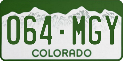 CO license plate 064MGY