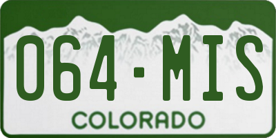 CO license plate 064MIS