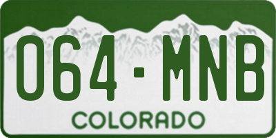 CO license plate 064MNB