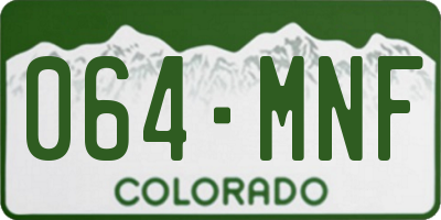 CO license plate 064MNF