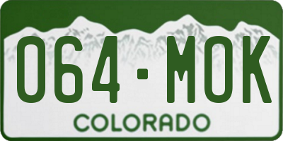 CO license plate 064MOK