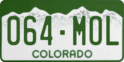 CO license plate 064MOL