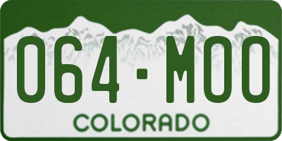 CO license plate 064MOO