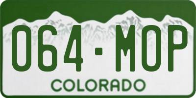 CO license plate 064MOP