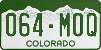 CO license plate 064MOQ