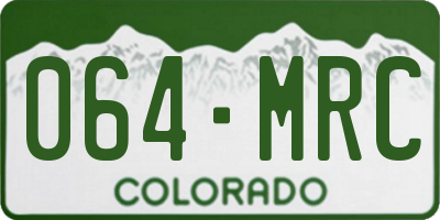CO license plate 064MRC