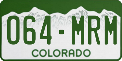 CO license plate 064MRM