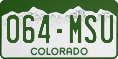 CO license plate 064MSU